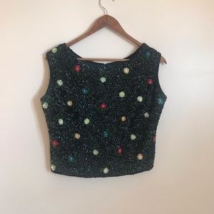 Sequined crop top